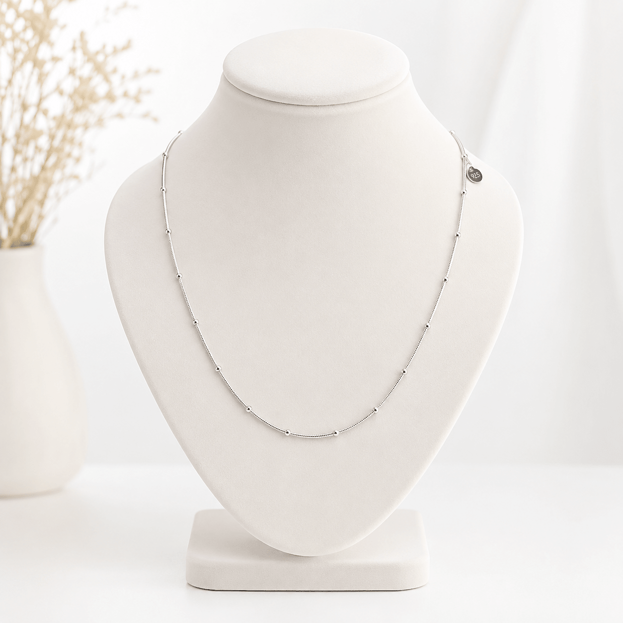 Collar Cadena Serpiente Perlas - Silve - Nordvik London
