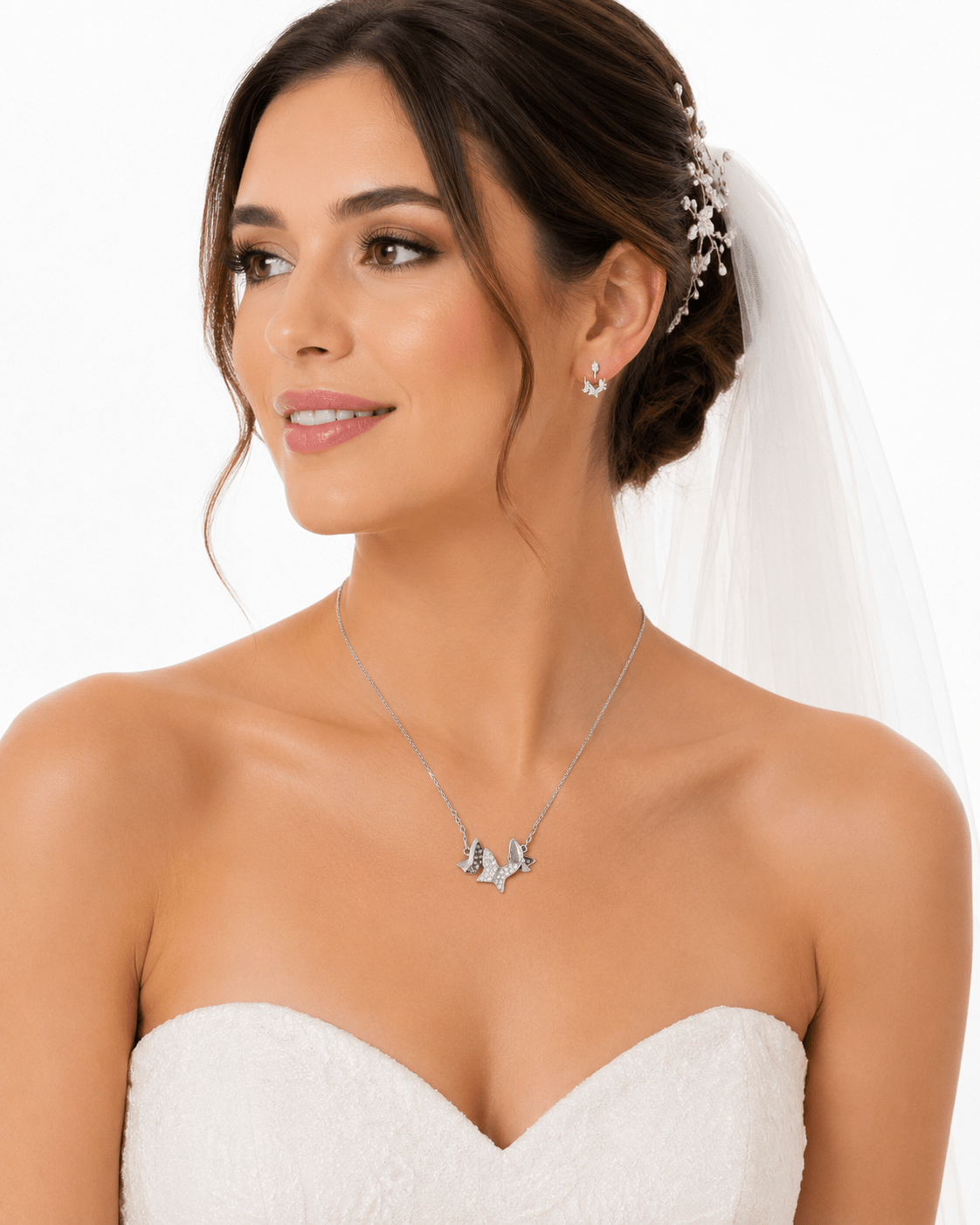 Collar Mariposas Cristal Austriaco Pavé - Silver - Nordvik London