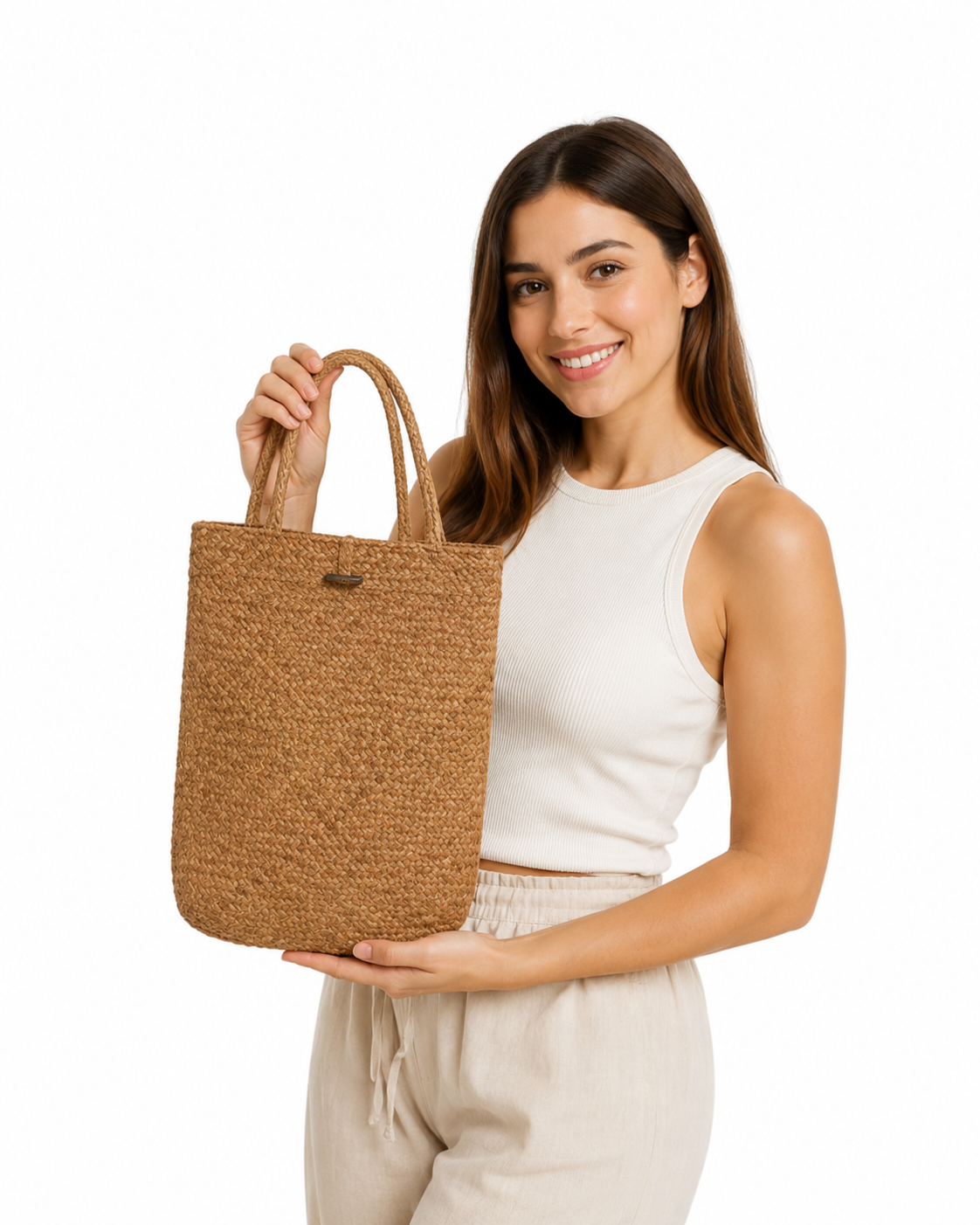 Tote Ischia Trenzado Ratán Natural Boho Chic Artesanal