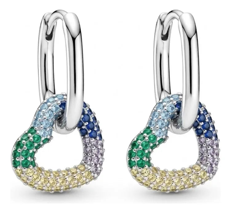 Argolla Colgante Corazón Pavé Rainbow | Silve