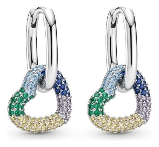 Argolla Colgante Corazón Pavé Rainbow | Silve