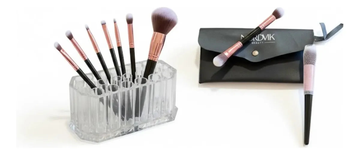 Set Brochas de Maquillaje Profesional con Organizador | 10 Piezas
