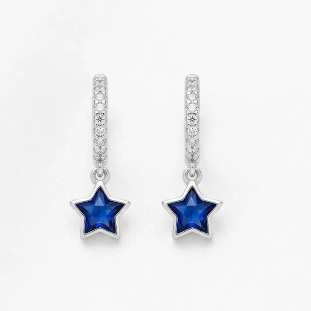 Argolla Estrella Circón Azul Pavé - Silve