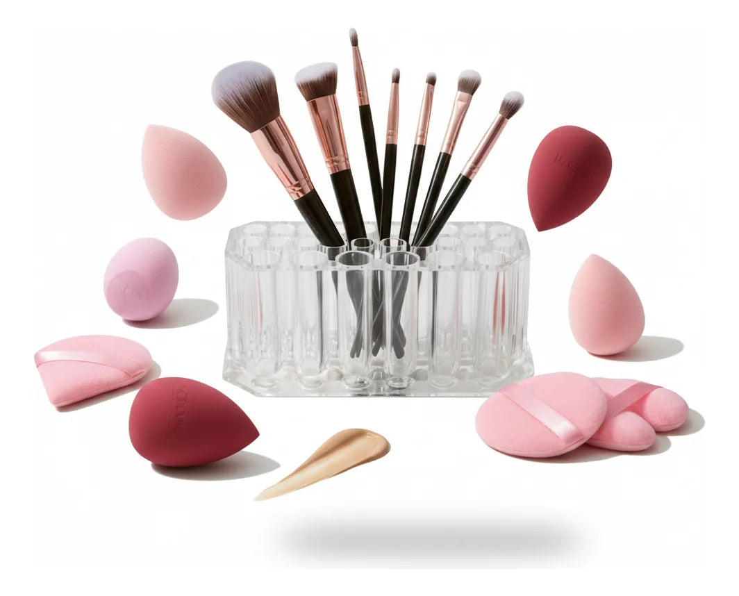 Kit Maquillaje  | Brochas, Esponjas Beauty Blender y Organizador