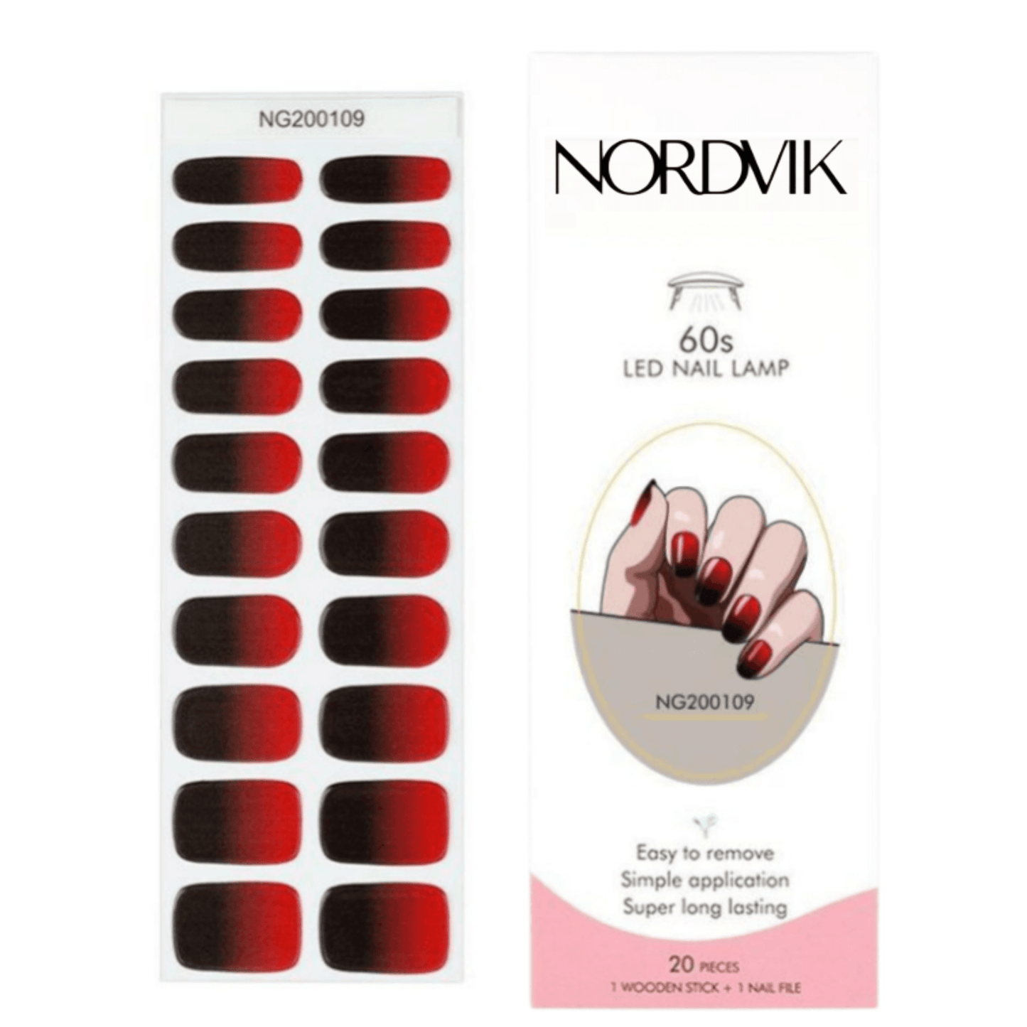 Uñas Gel Semi Curado Manicure - Degradé Vino Tinto - Nordvik London