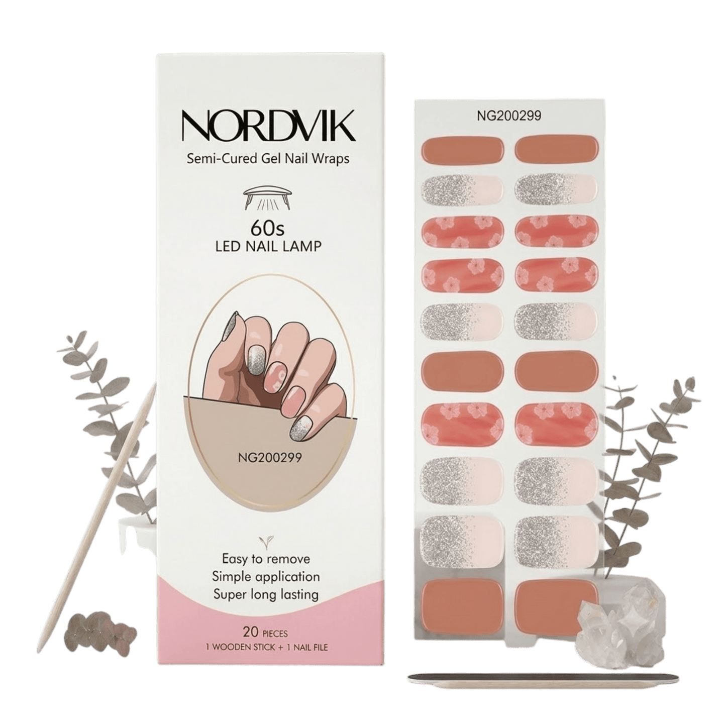 Uñas Gel Semi Curado Manicure - Flores Cherry Blossom - Nordvik London