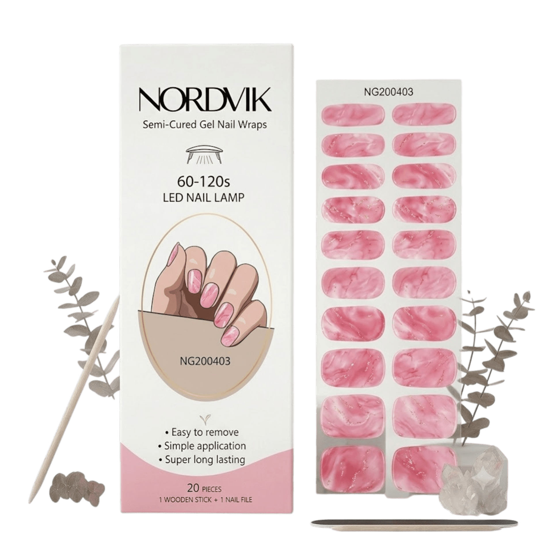 Uñas Gel Semi curado Manicure - Pink Rush Marmoleado - Nordvik London
