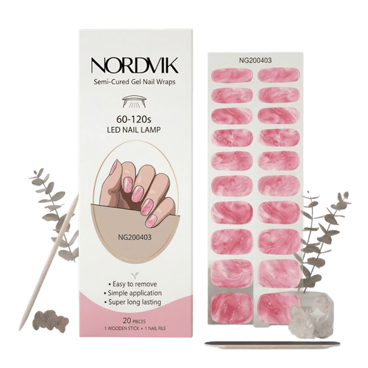 Uñas Gel Semi curado Manicure - Pink Rush Marmoleado - Nordvik London
