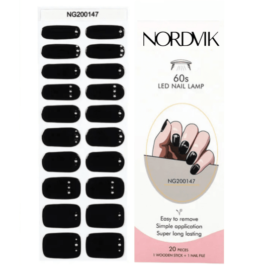 Uñas Gel Semi Curado Manicure - Negro Corona De Brillitos - Nordvik London