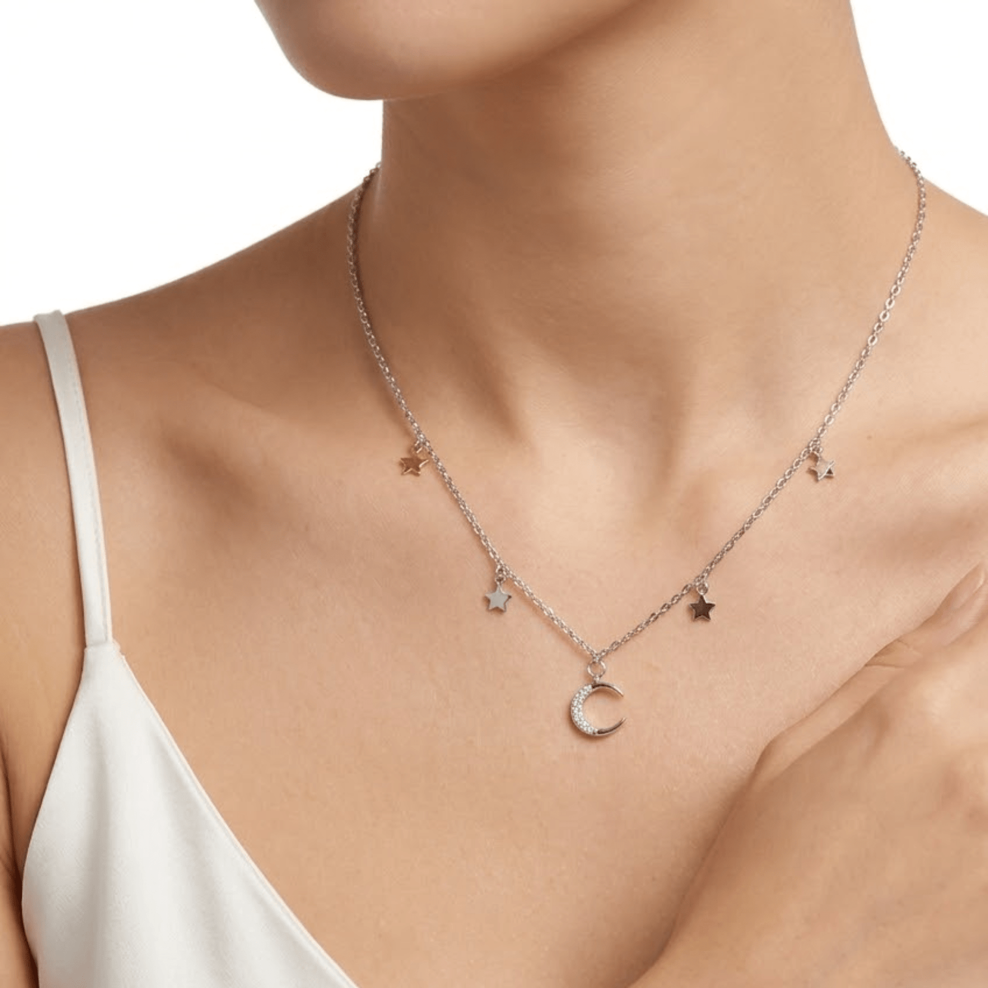 Collar Luna y Estrellas Silver con Circones Plata 925 🌙✨ - Nordvik London