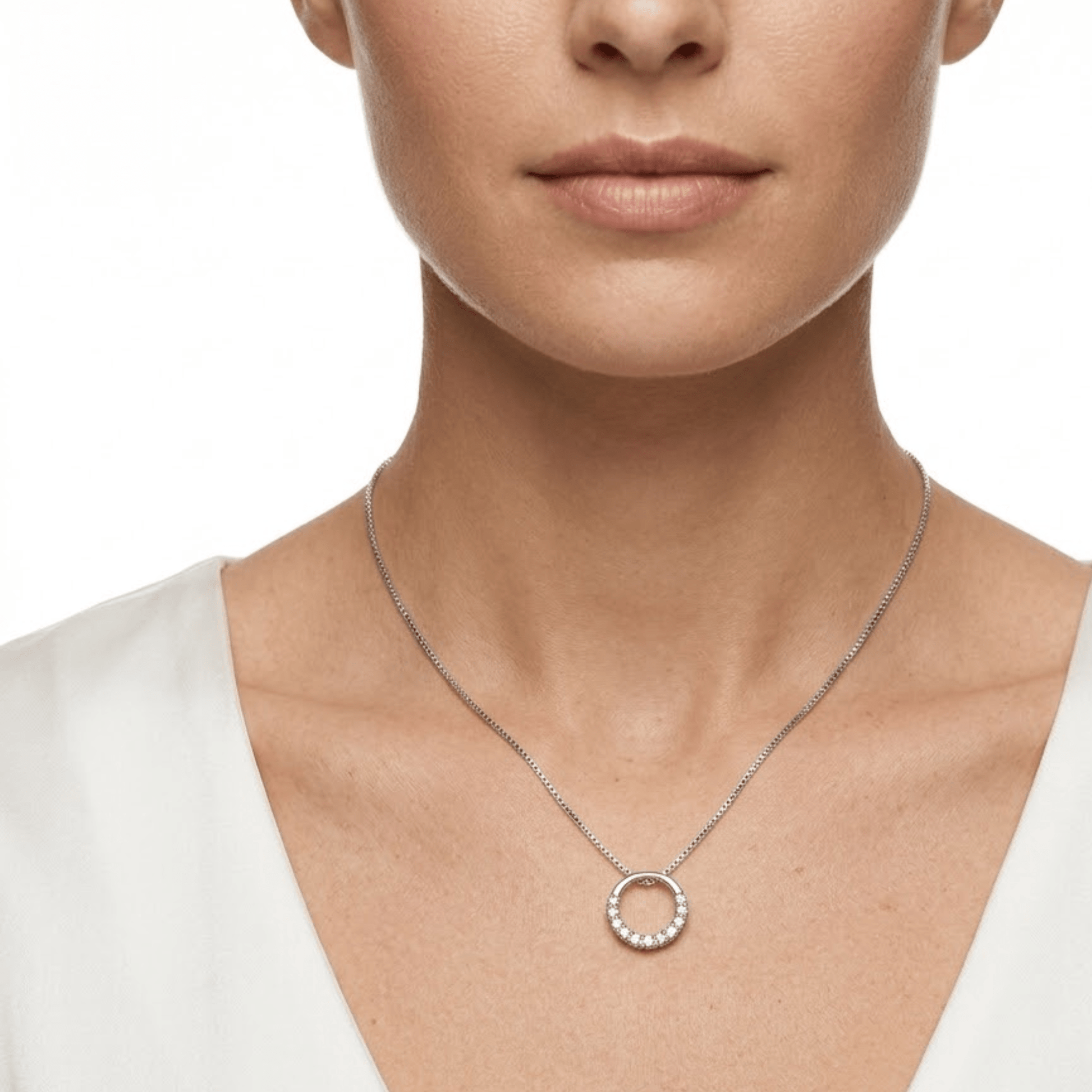Collar Halo Circonitas Blancas - Silver - Nordvik London