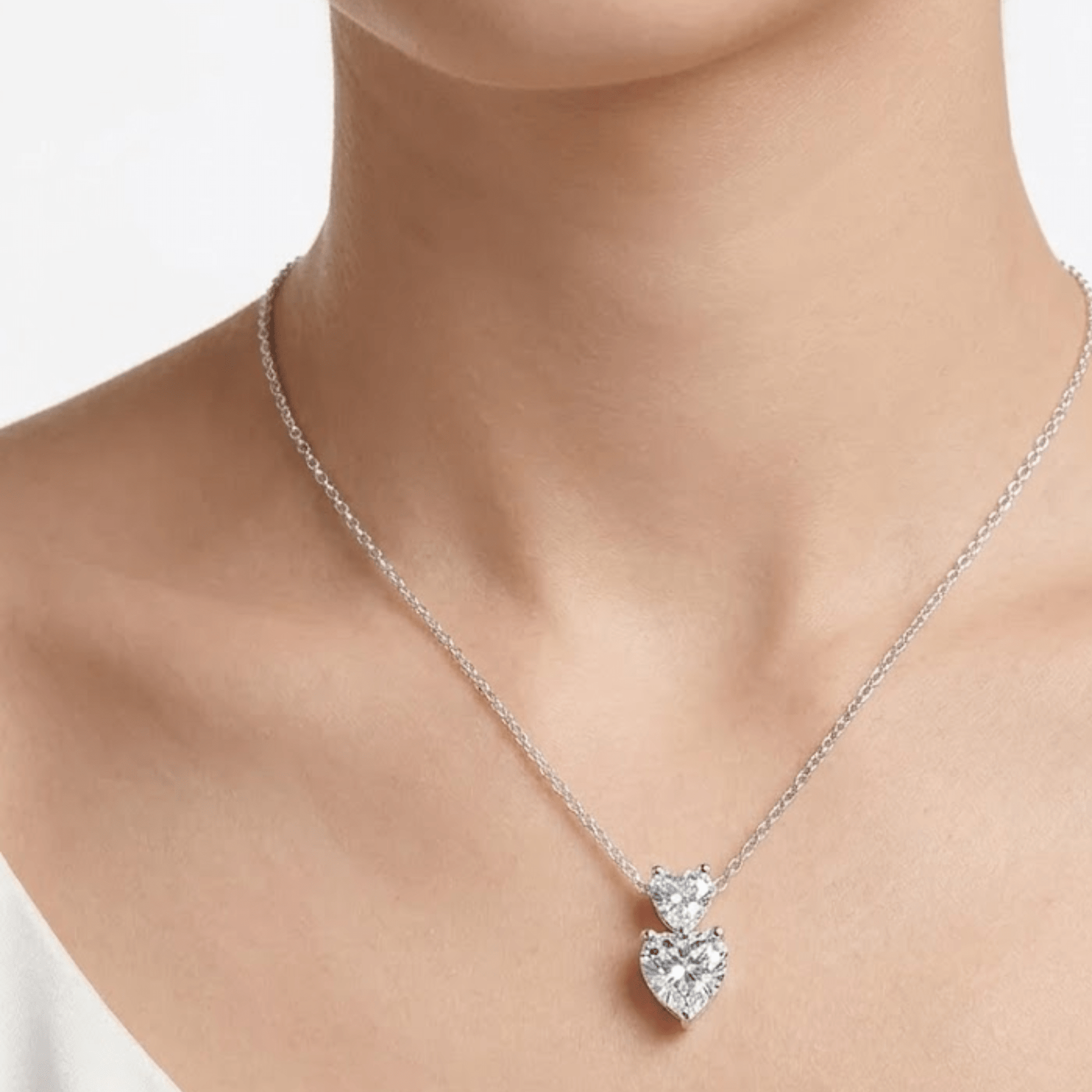 Collar Doble Love Corazones Entrelazados - Silver - Nordvik London