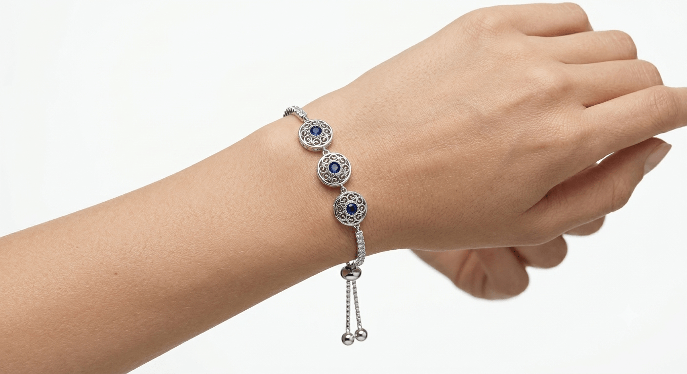 Pulsera Triple Ojo Turco - Silver - Nordvik London