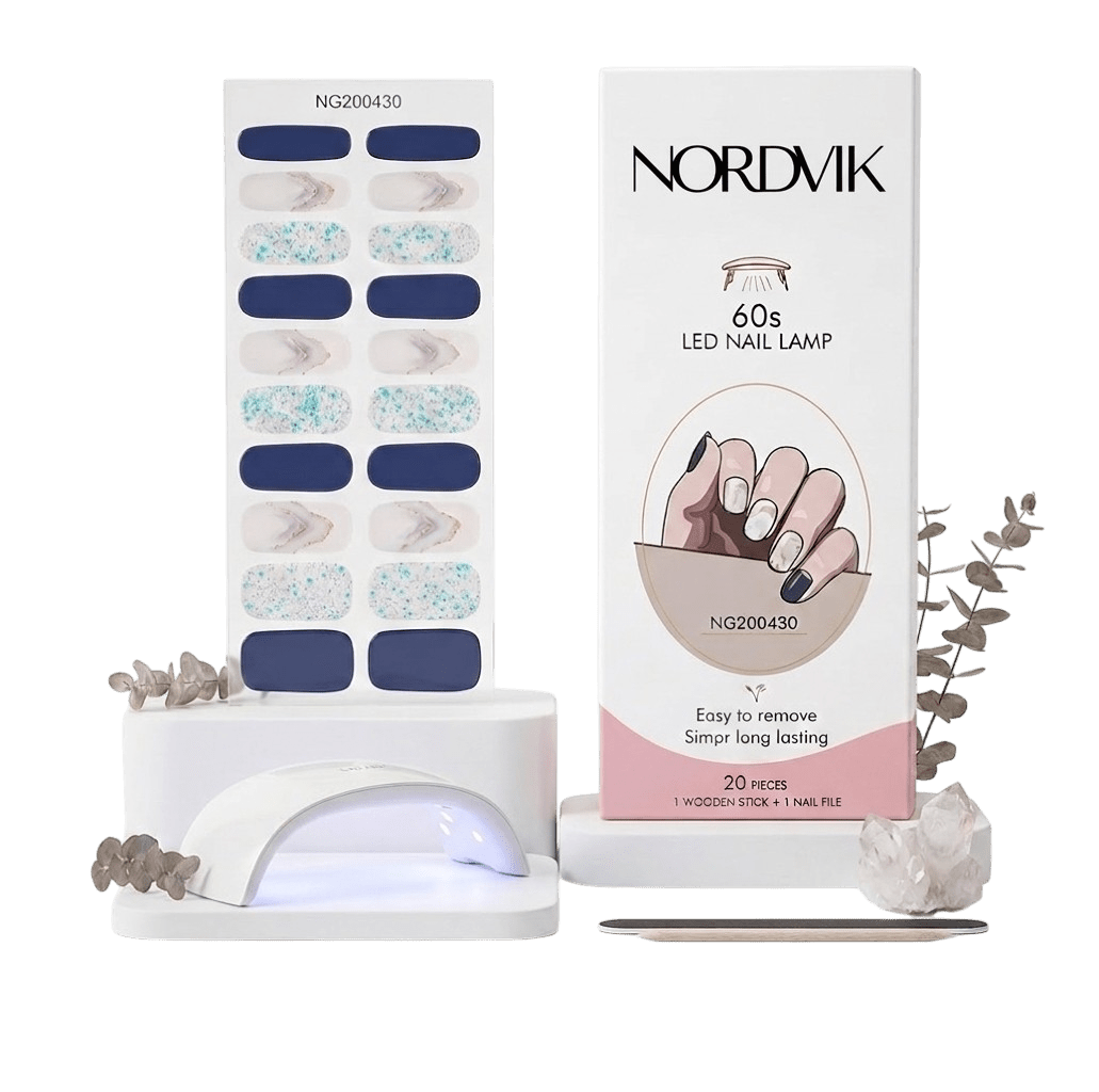 Uñas Gel Semi Curado Manicure - Azul Dream y Brillitos - Nordvik London