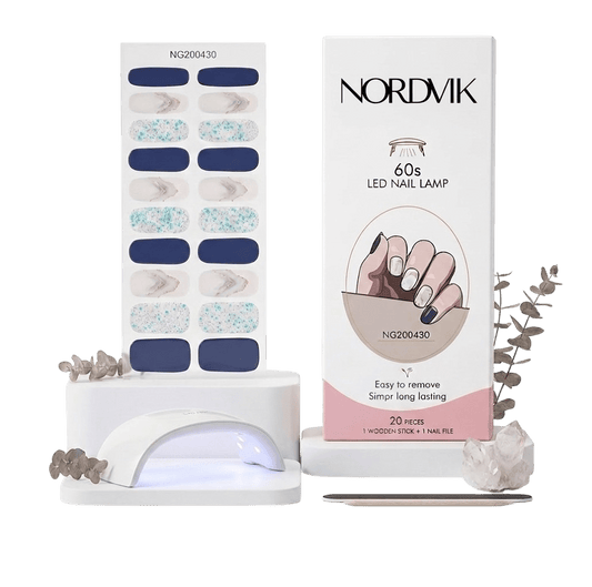 Uñas Gel Semi Curado Manicure - Azul Dream y Brillitos - Nordvik London