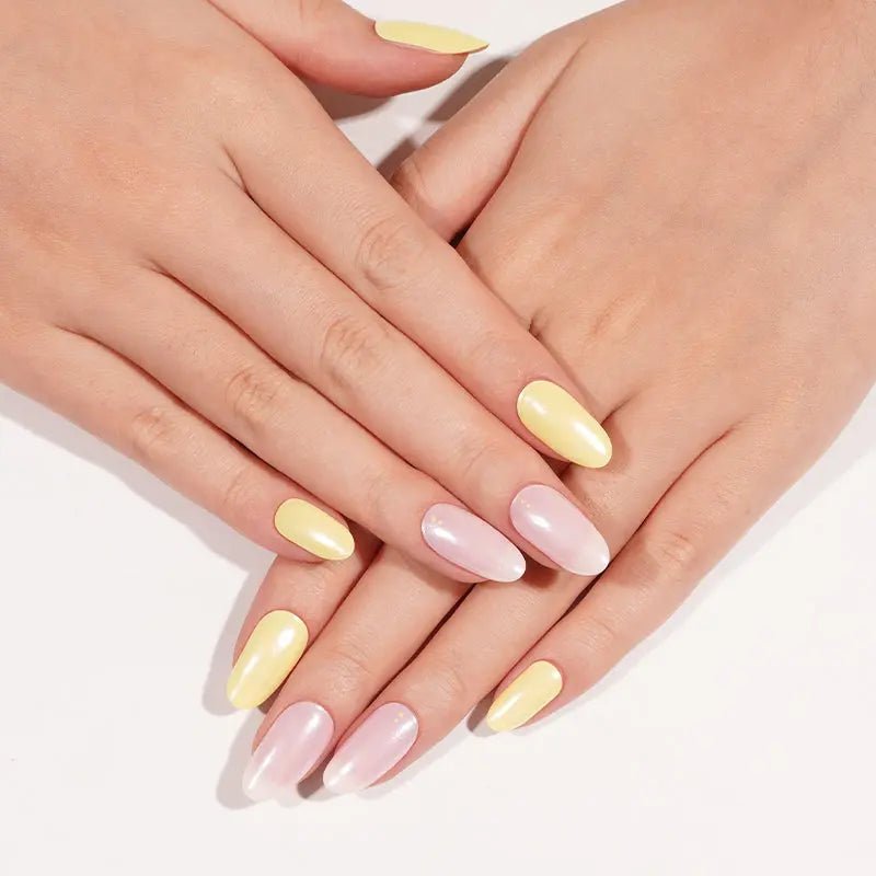 Uñas Gel Semi curado Manicure - Bicolor Rosa Amarillo - Nordvik London