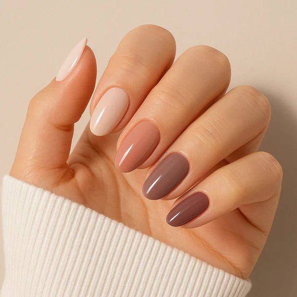 Uñas Gel Semi Curado Manicure - Nudes Otoñal - Nordvik London