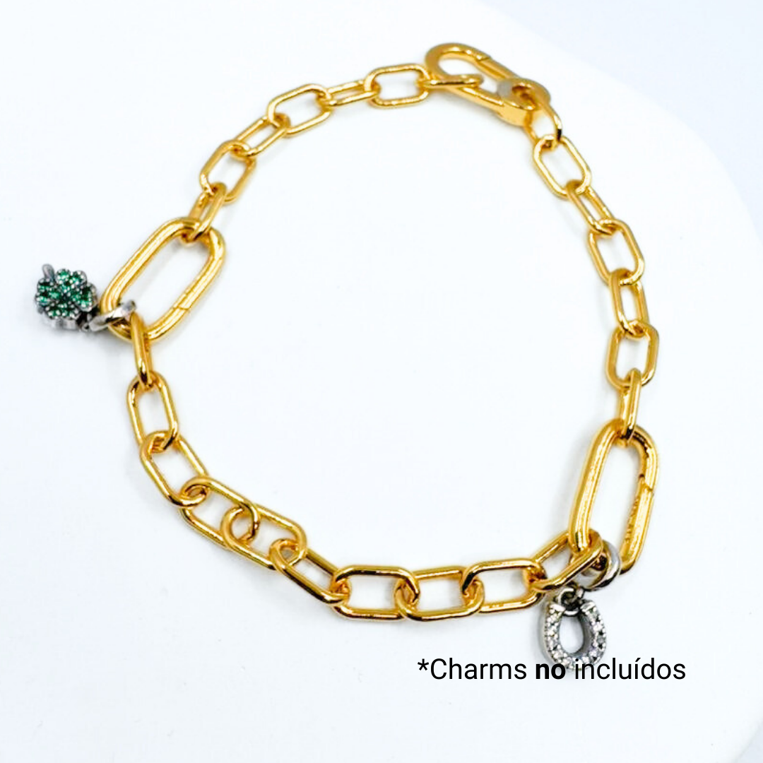 Pulsera Eslabones Charms - Gold