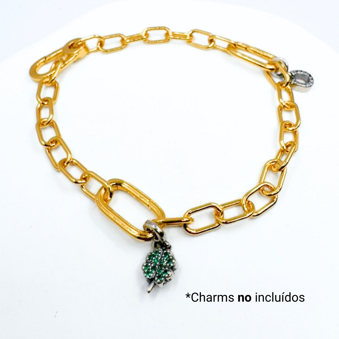 Pulsera Eslabones Charms - Gold