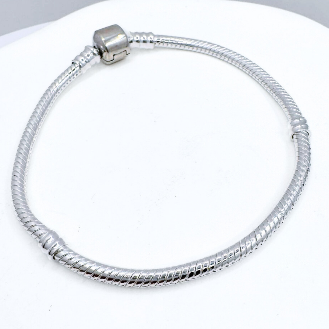 Pulsera Charms Barril Liso - Silver