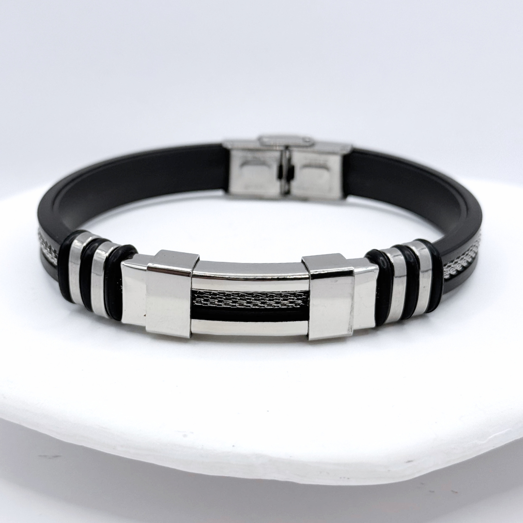 Pulsera Black Open - Silver