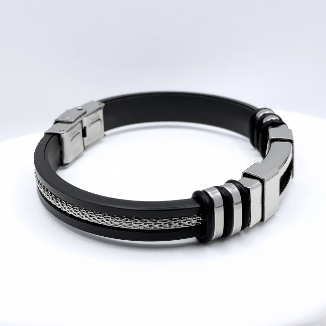 Pulsera Black Open - Silver
