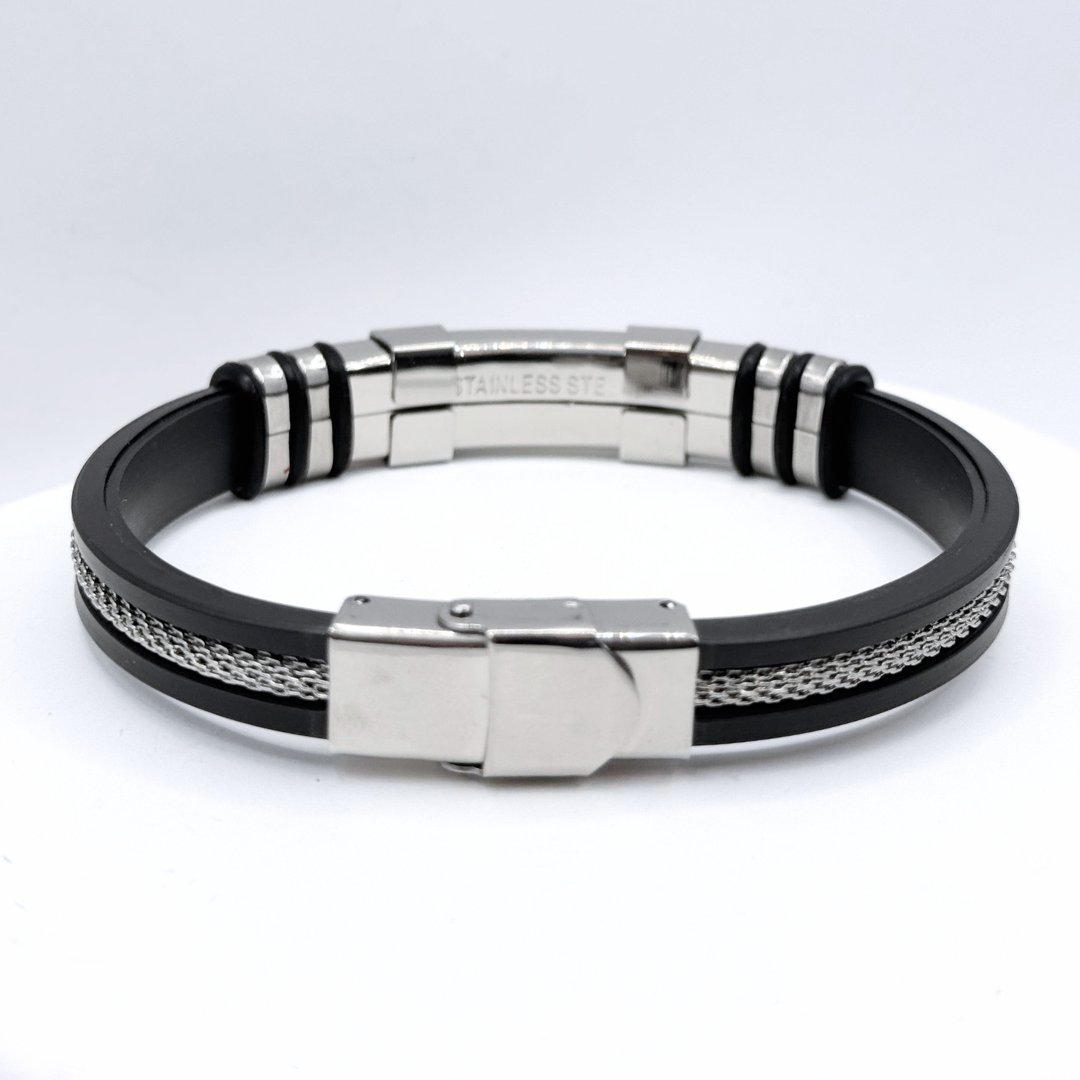 Pulsera Black Open - Silver