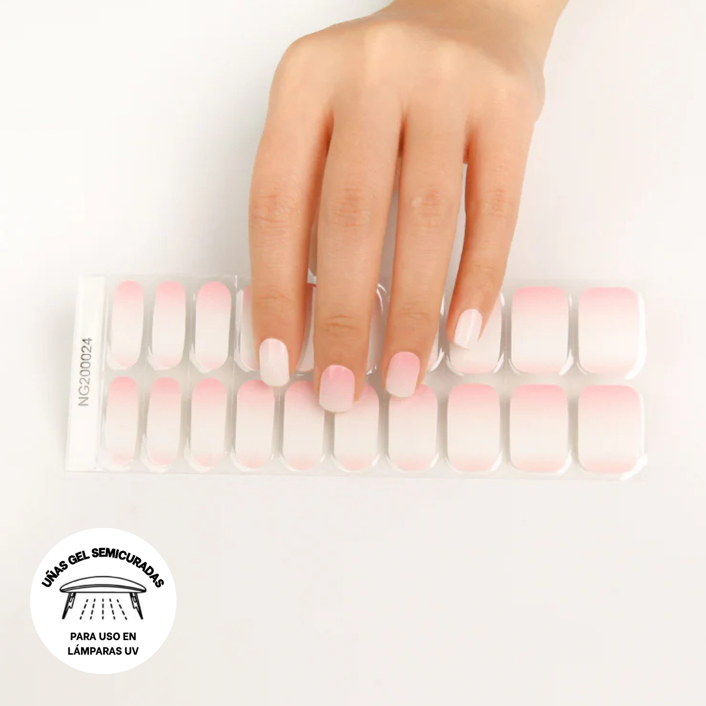 Uñas Gel Semi Curado Manicure - Degradé Baby Boomer