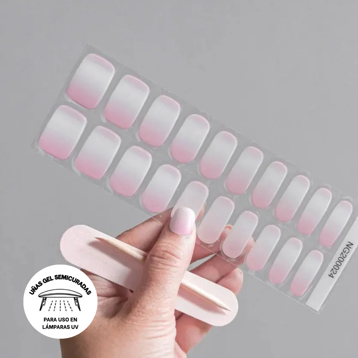 Uñas Gel Semi Curado Manicure - Degradé Baby Boomer