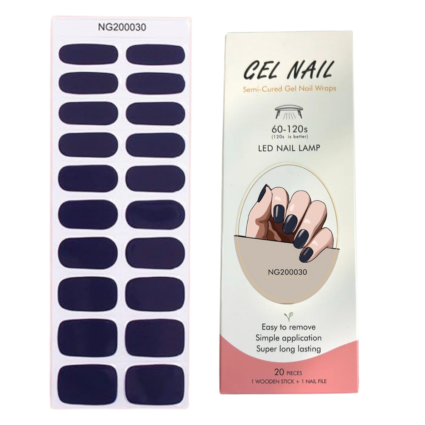 Uñas Gel Semi Curado Manicure -Midnight Dark Blue