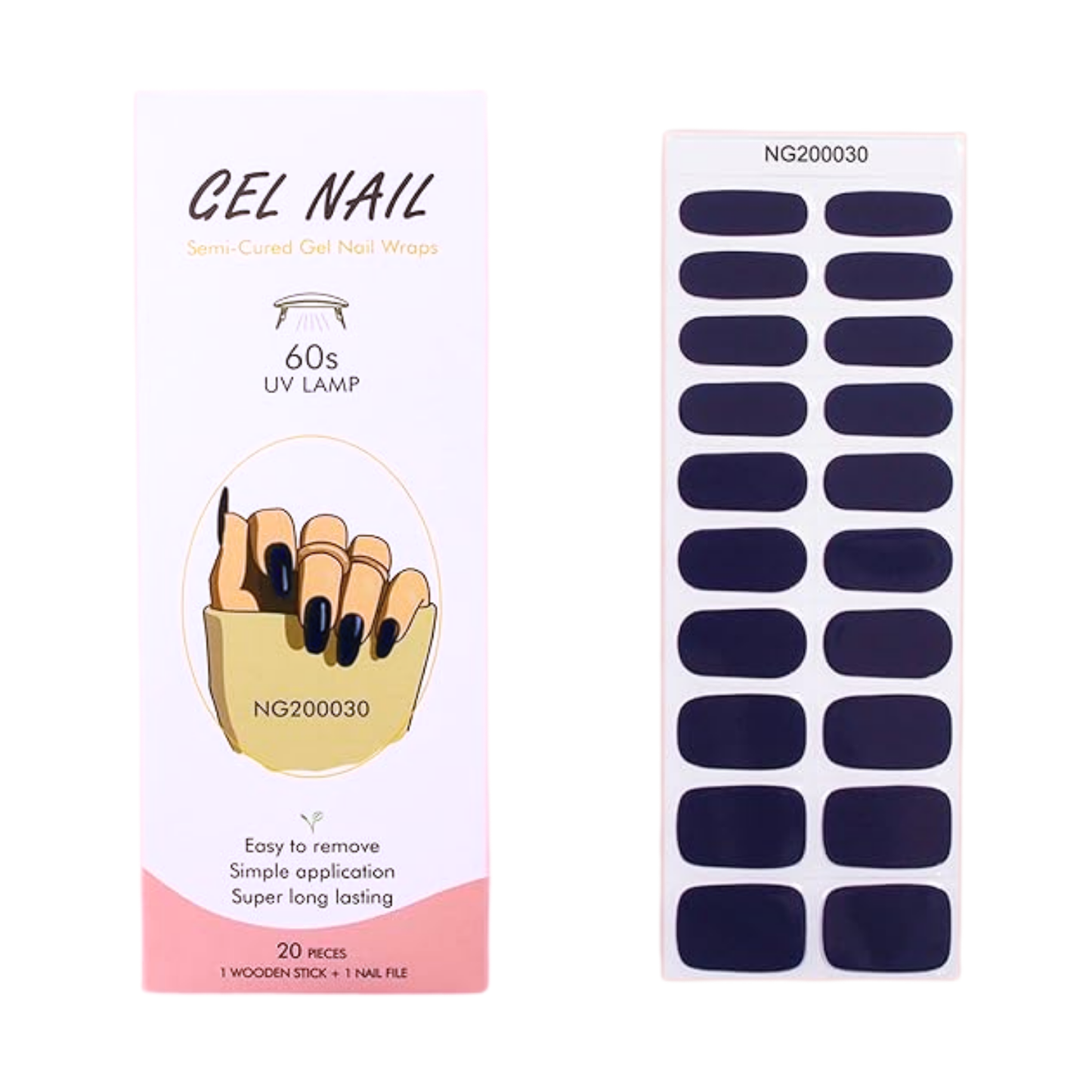 Uñas Gel Semi Curado Manicure -Midnight Dark Blue
