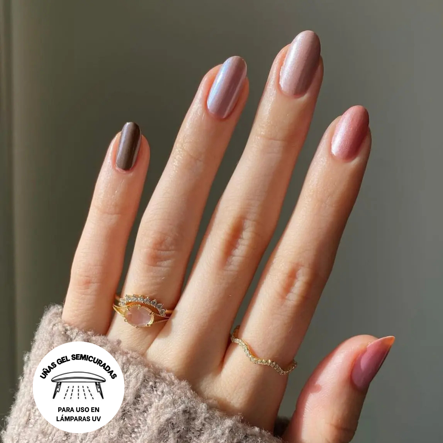 Uñas Gel Semi Curado Manicure - Colores Nudes