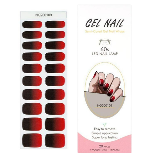 Uñas Gel Semi Curado Manicure - Degradé Vino Tinto