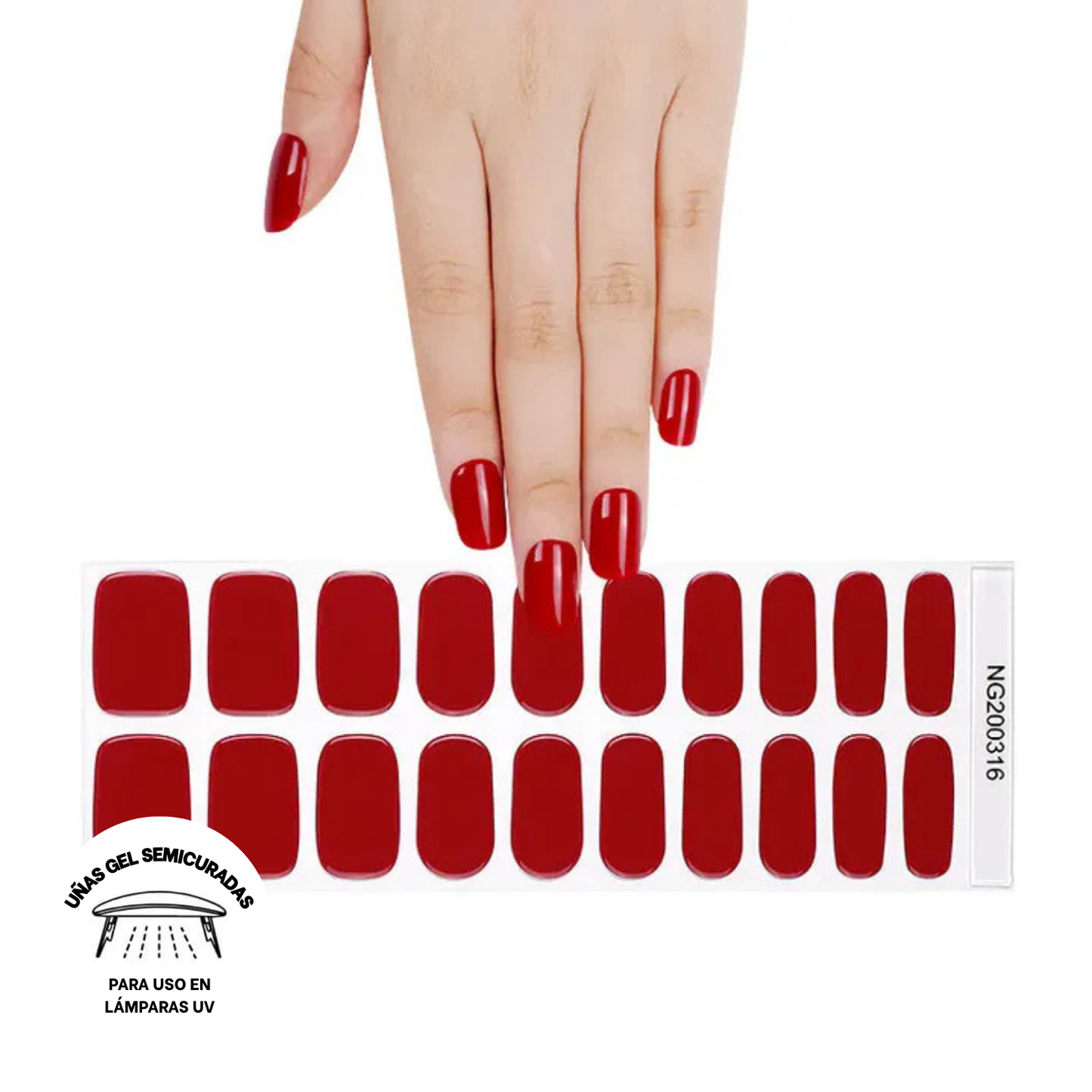 Uñas Gel Semi curado Manicure - Rojo Italiano