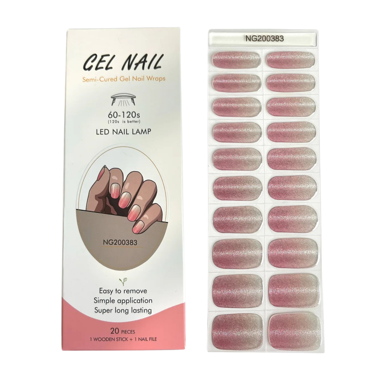 Uñas Gel Semi curado Manicure - Ojo de Gato Rosado