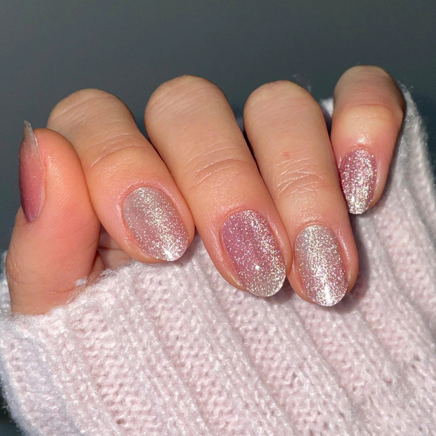 Uñas Gel Semi curado Manicure - Ojo de Gato Rosado