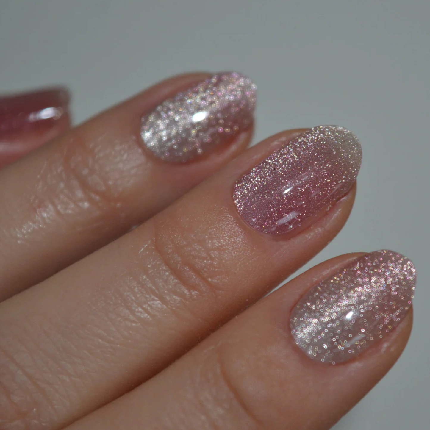Uñas Gel Semi curado Manicure - Ojo de Gato Rosado