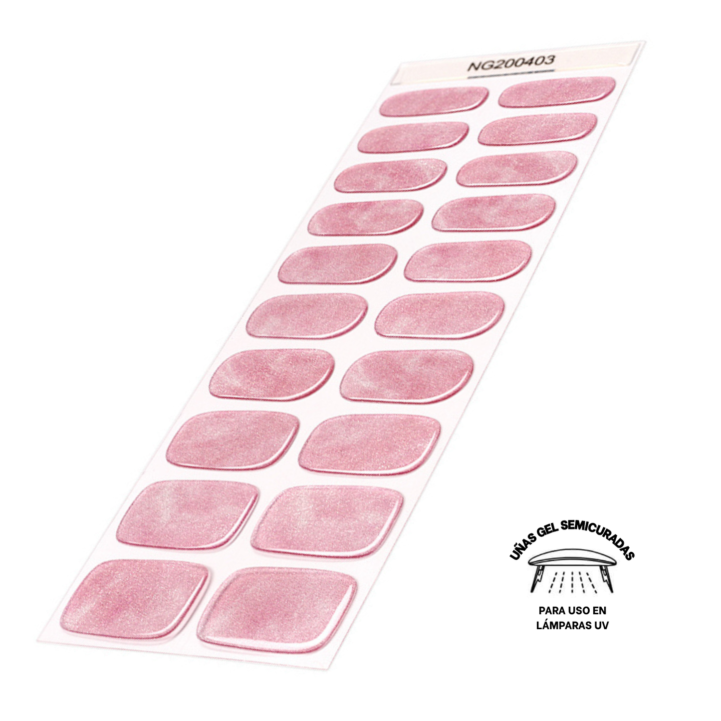 Uñas Gel Semi curado Manicure - Pink Rush (Marmoleado Rosado con brillitos)
