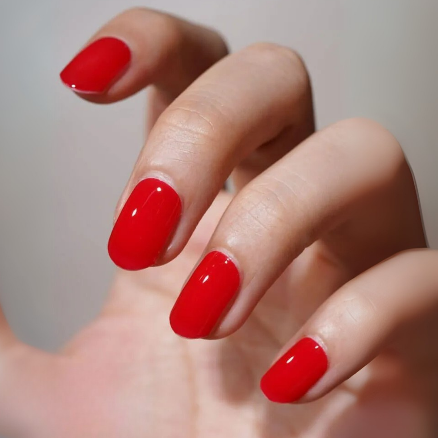 Uñas Gel Semi curado Manicure - Rojo Brillante Solido