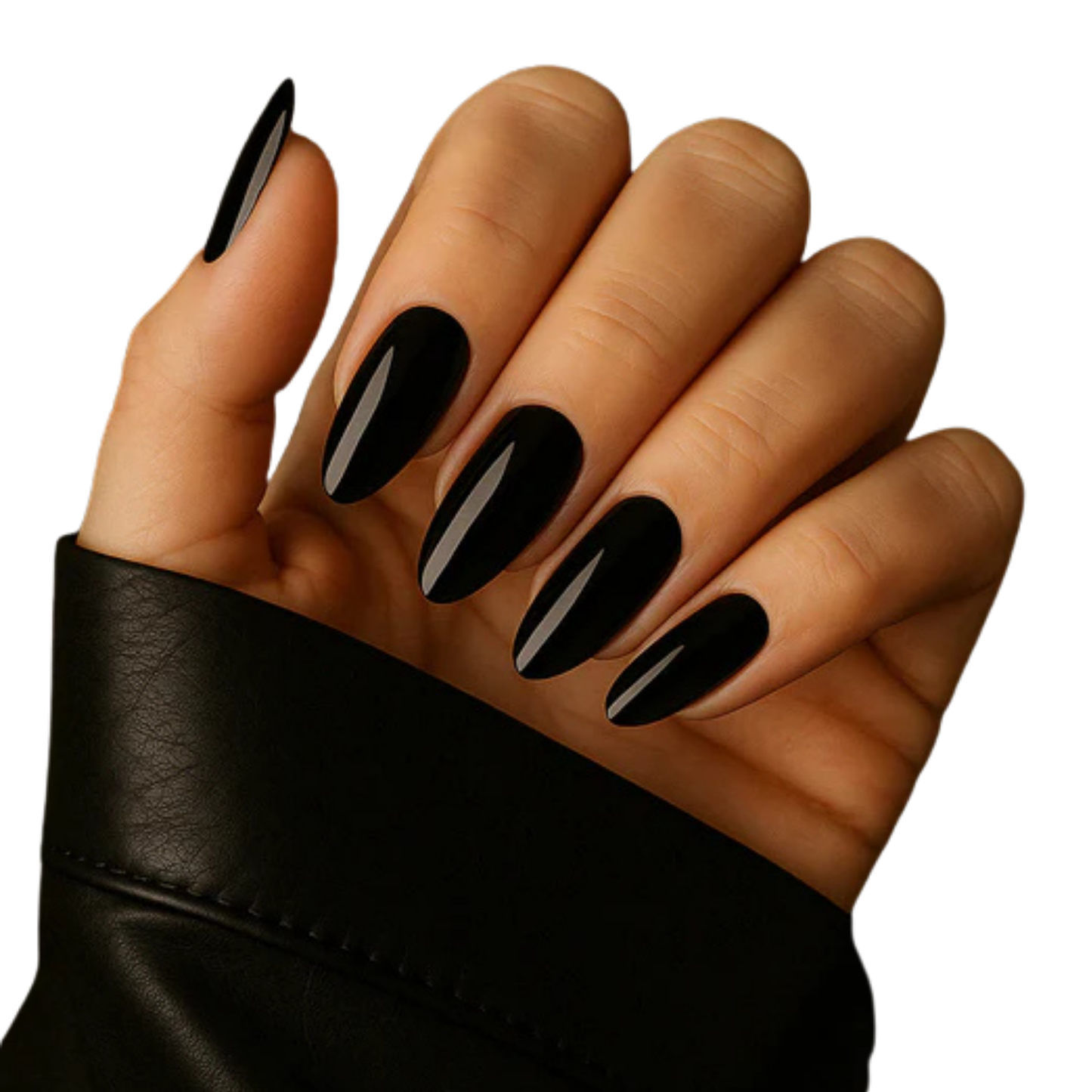 Uñas Gel Semi curado Manicure - Negro Elegante solido