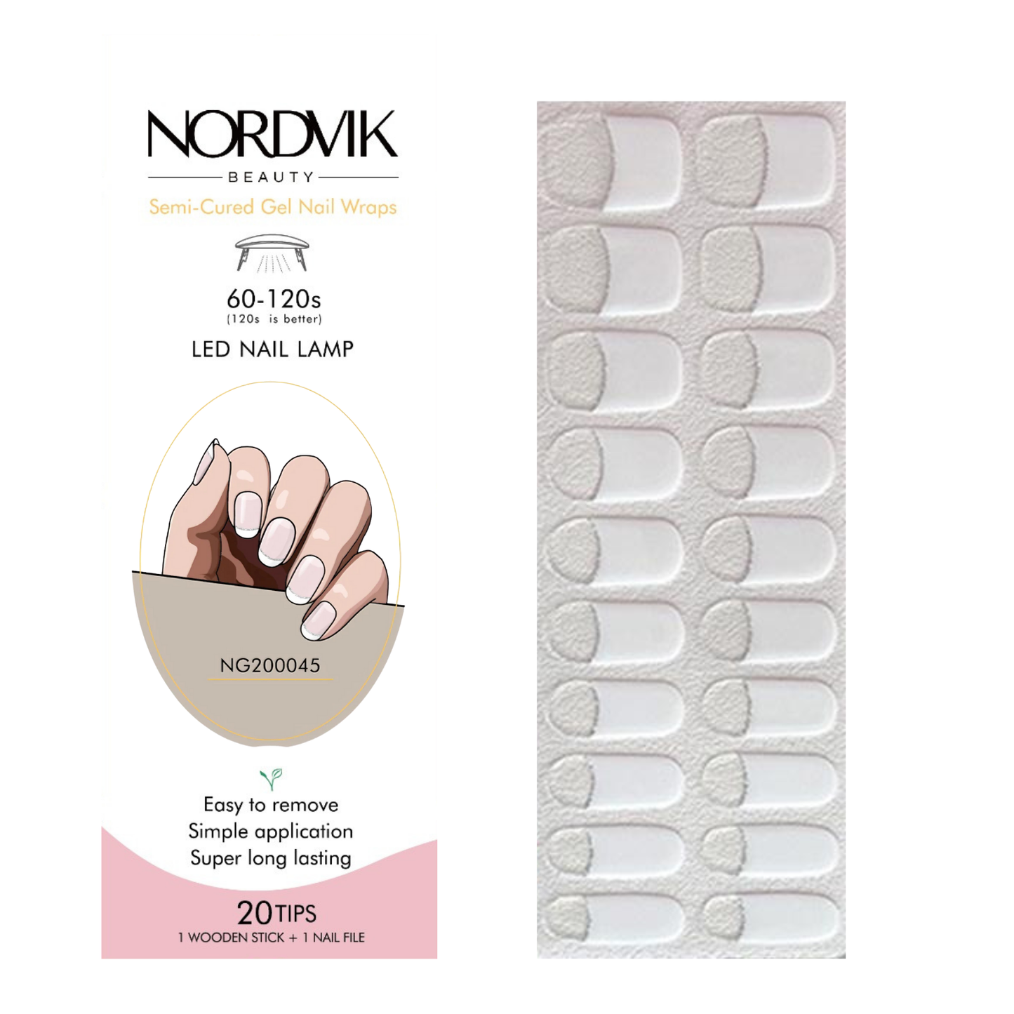 Uñas Gel Semi curado Manicure - Francesa Con línea de brillos
