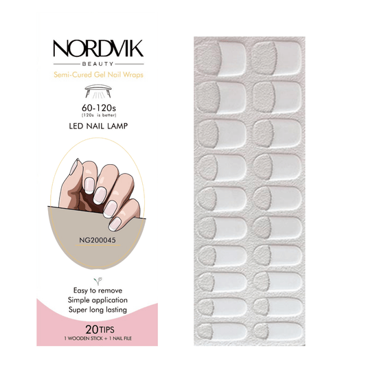 Uñas Gel Semi curado Manicure - Francesa Con línea de brillos - Nordvik London
