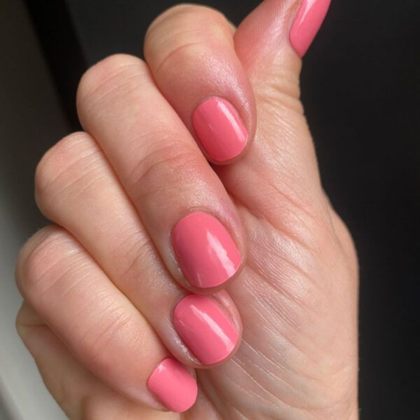 Uñas Gel Semi curado Manicure - Rosado Sandía Solido