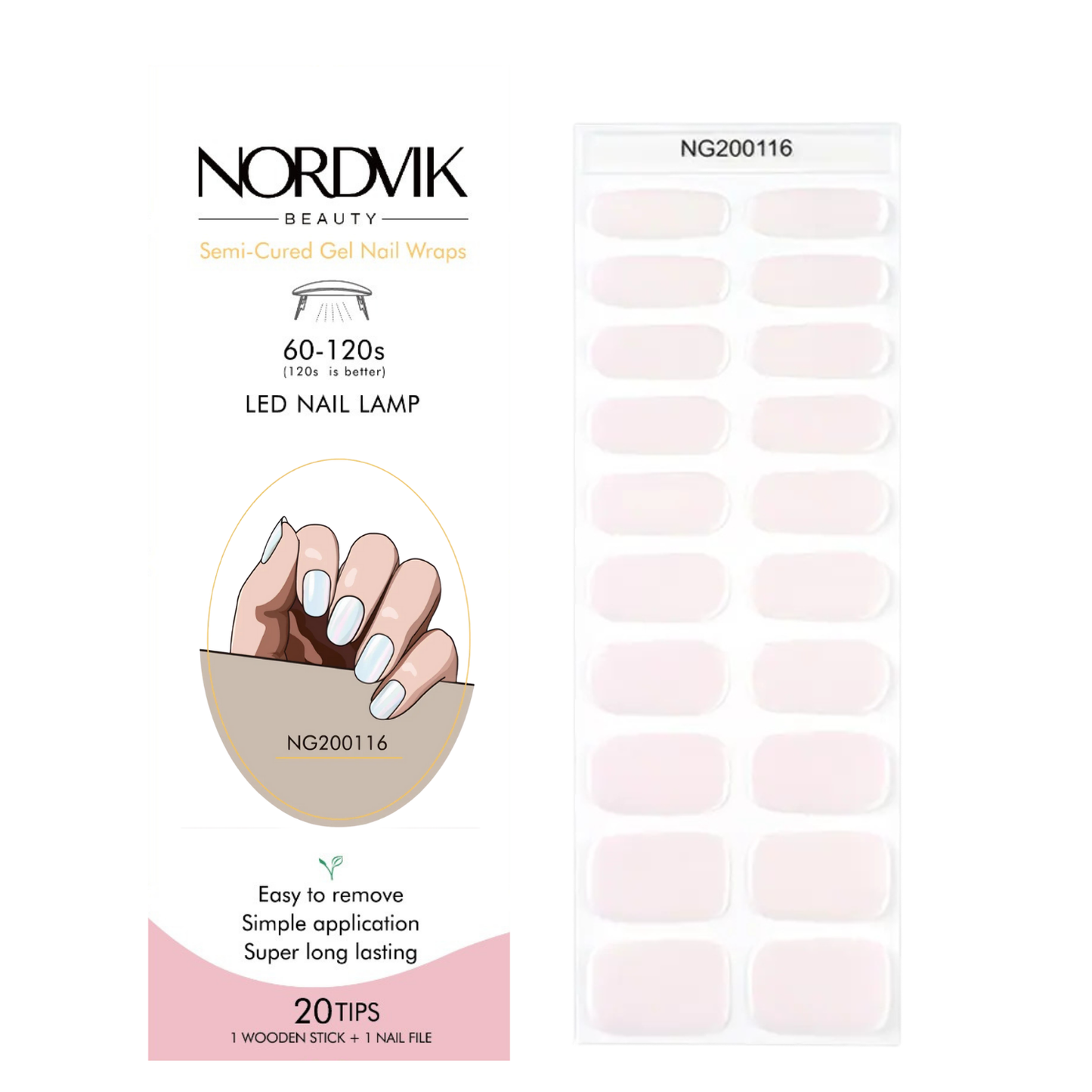 Uñas Gel Semi curado Manicure - Rosadito Perlado
