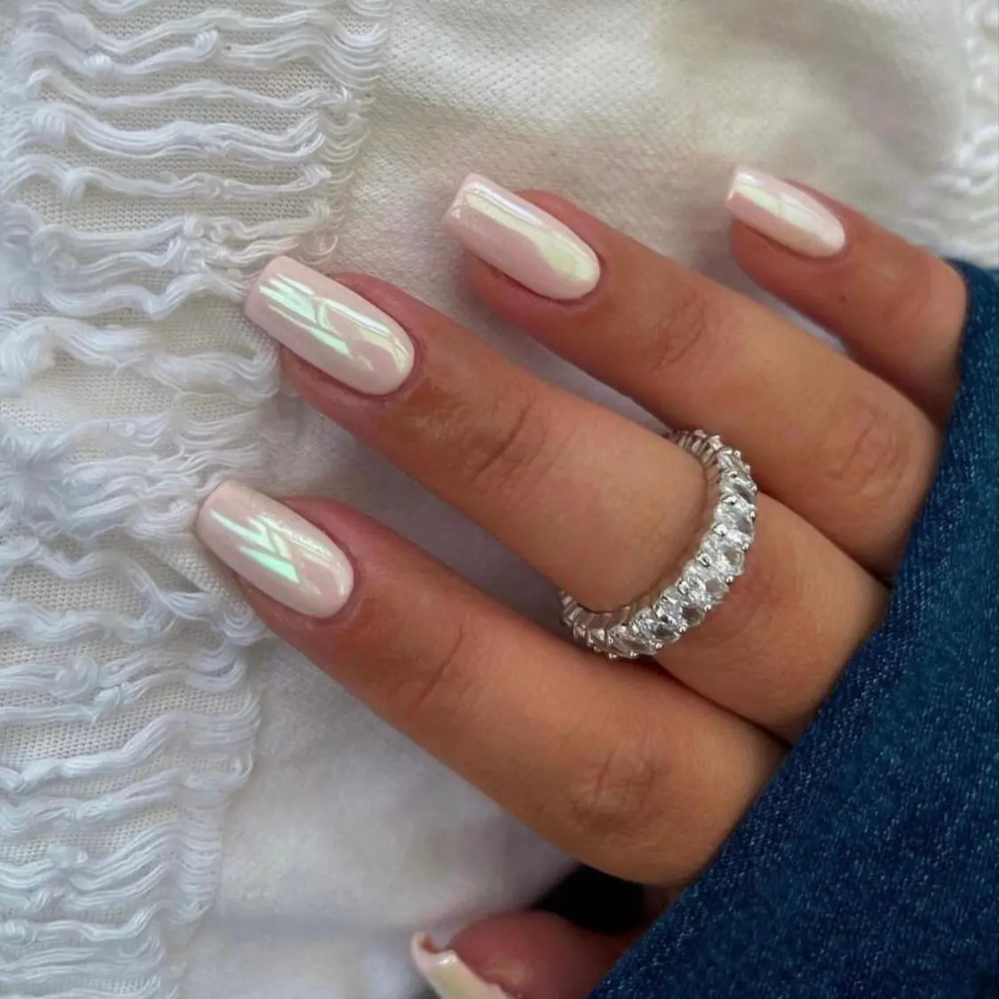 Uñas Gel Semi curado Manicure - Rosadito Perlado