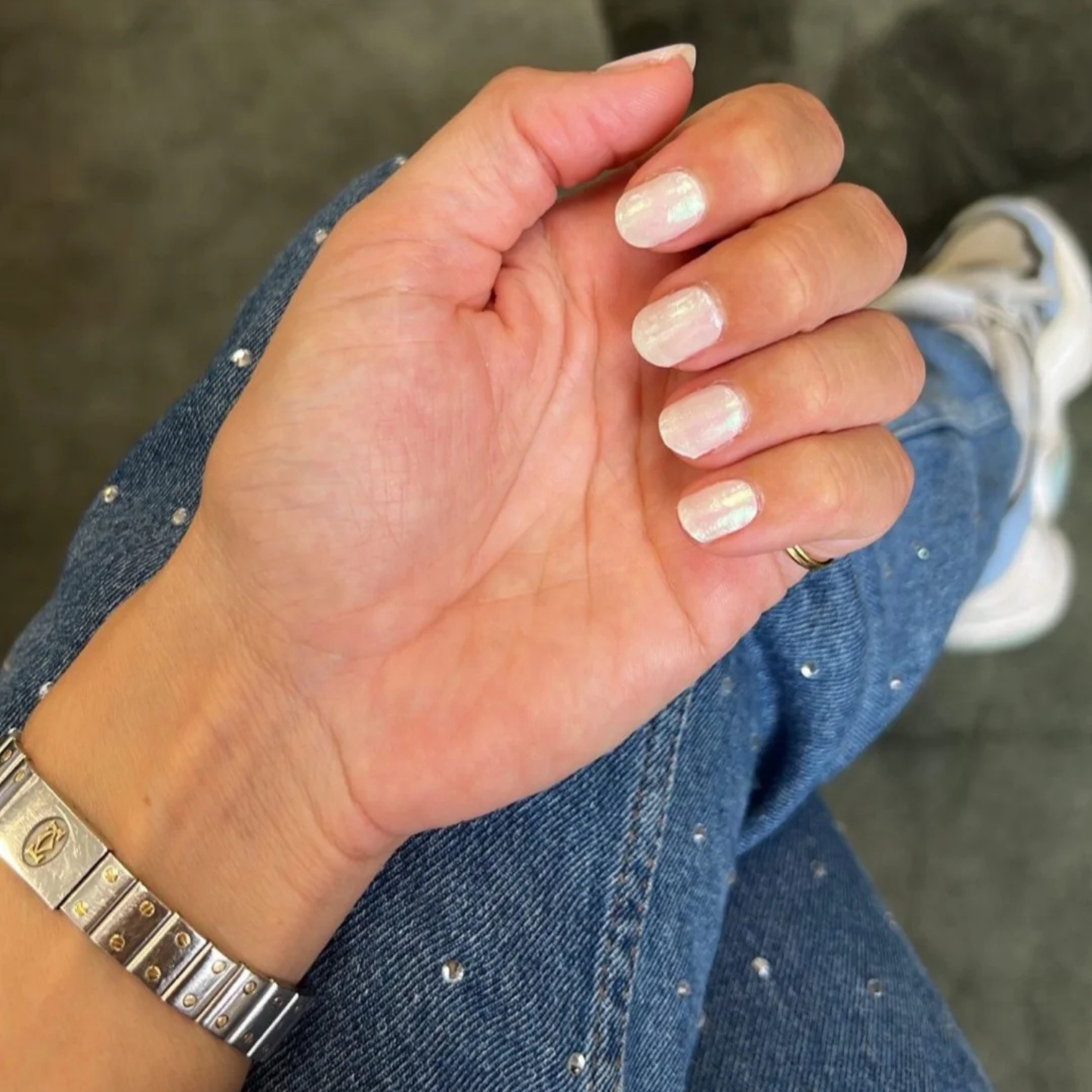 Uñas Gel Semi curado Manicure - Rosadito Perlado