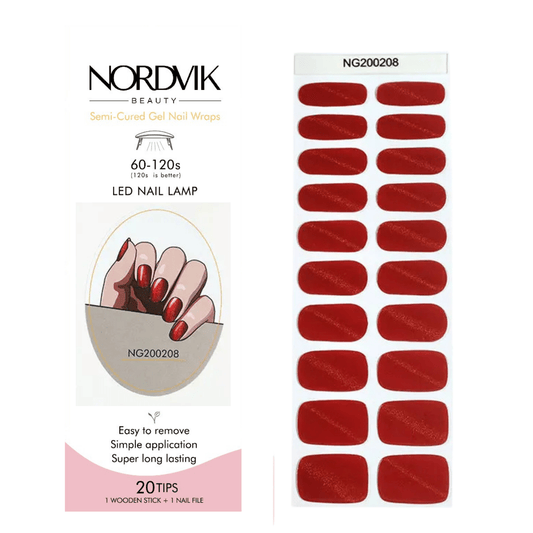 Uñas Gel Semi curado Manicure - Ojo de Gato Rojo - Nordvik London