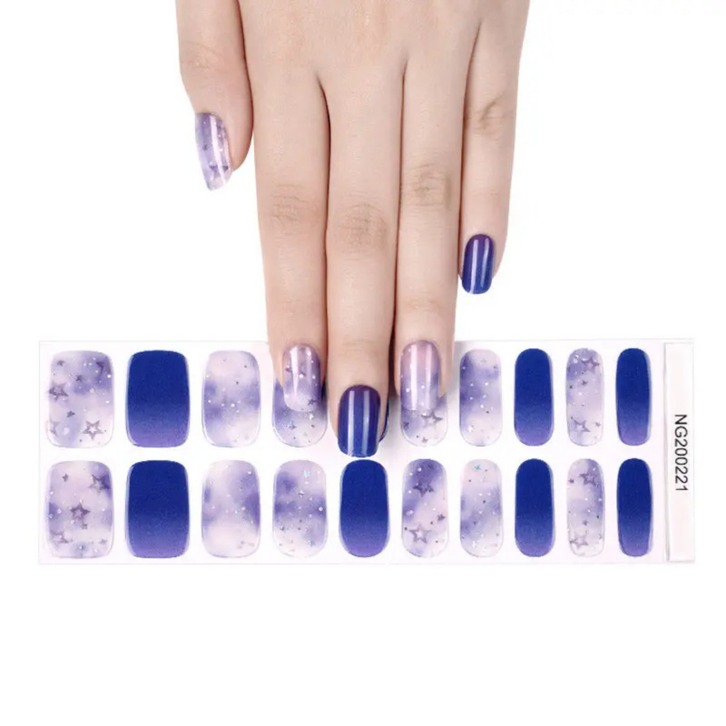 Uñas Gel Semi curado Manicure - Nebulosa y Estrellas