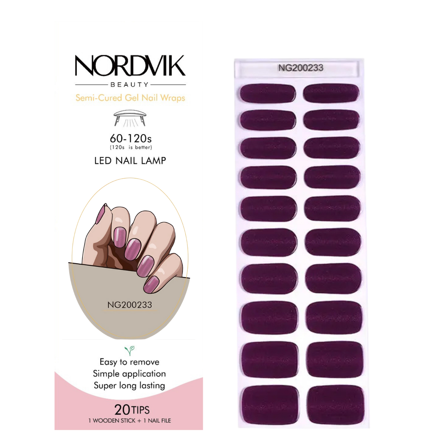 Uñas Gel Semi curado Manicure - Ojo de Gato Morado