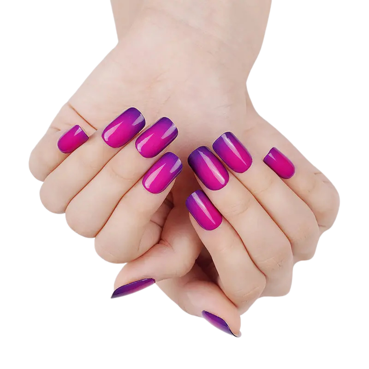 Uñas Gel Semi curado Manicure - Ombré Morado a rosa